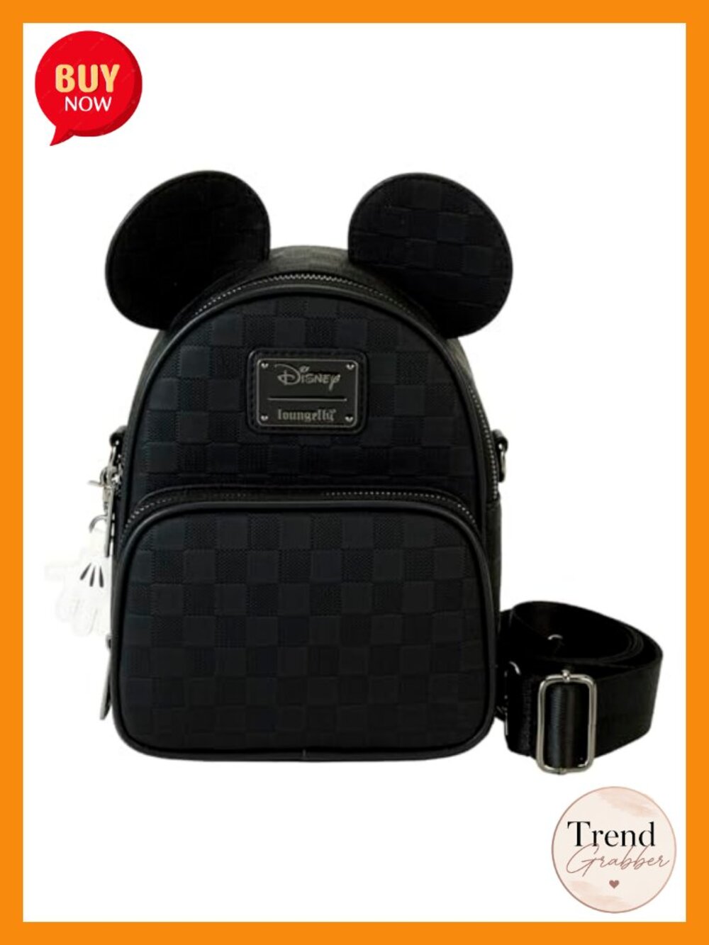 Loungefly Disney Mickey Mouse Vegan Leather Convertible Mini Backpack Crossbody - Picture 1 of 5